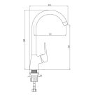 BORO Álló mosogató csaptelep, U-kifolyócsővel, CHROME