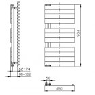 AQUALINE MILI fürdőszobai radiátor, 450x934mm, 381W, fehér