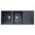 Gemini 2 medence+csepegtetős gránit mosogató 116x50cm FEKETE (55002668)
