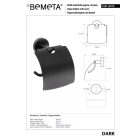 BEMETA DARK WC papírtartó, 140x155x80mm, fekete (104112010)