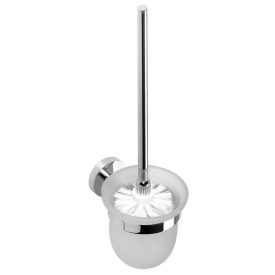   BEMETA OMEGA Fali WC kefetartó, üveg, fehér kefe, 95x370x140mm, króm