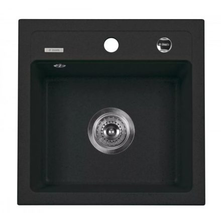 ENIGMA Gránit mosogató, szögletes 1
medence, fekete, 440 x 440 x 170 mm