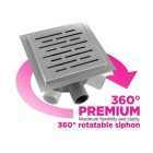 AQUASAN Zuhany padló összefolyó PREMIUM 150x150mm 