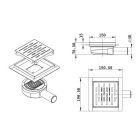 AQUASAN Zuhany padló összefolyó PREMIUM 150x150mm 
