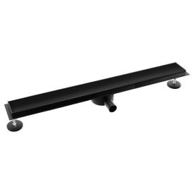   AQUASAN Zuhany padló összefolyó prémium fekete üveg 700mm