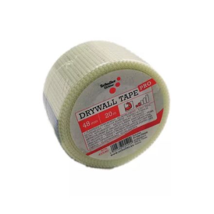 Öntapadó, tépésálló, prémium üvegszövet szalag gipszkartonlapok javításához, valamint repedések és lyukak megszüntetéséhez Drywall Tape Pro 48mmx20mÖntapadós üvegszövet
