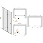 Mexen Lima 90x190 cm 6mm zuhanyajtó Bemutatódarab