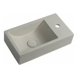 SMALL CREST beton mosdó, jobbos, 40x22cm, homokkő 06 AR413