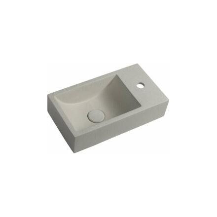 SMALL CREST beton mosdó, jobbos, 40x22cm, homokkő 06 AR413