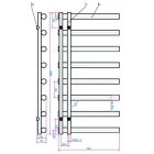 AREZZO DESIGN TUBE ANTRACIT 600X1200 MM EGYENES TÖRÖLKÖZŐSZÁRÍTÓ RADIÁTOR, MATT FEKETE