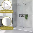 HD Arlo Walk-In zuhanyfal, 80x200 cm, 8 mm üveg, króm profil