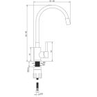 LUNO FLEX Álló mosogató csaptelep, hajlítható kifolyócsővel, króm-fehér