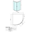 POLYSAN EASY LINE íves zuhanykabin, 900x900mm, transzparent üveg