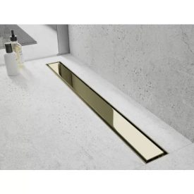   HD Mars+ 01 Gold 80 cm hosszú rozsdamentes acél komplett arany zuhanyfolyóka, kettős bűzzárral