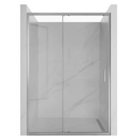   HD Dante 130x195 cm, 130 cm széles toló zuhanyajtó 6 mm vastag vízlepergető biztonsági üveggel, krómozott elemekkel, 195 cm magas