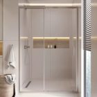 HD Dante 130x195 cm, 130 cm széles toló zuhanyajtó 6 mm vastag vízlepergető biztonsági üveggel, krómozott elemekkel, 195 cm magas