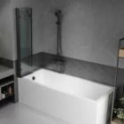 HD Leo Black 120x140 összecsukható 3 szárnyú kádparaván