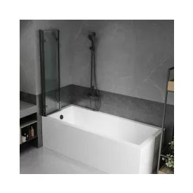   HD Leo Black 120x140 összecsukható 3 szárnyú kádparaván