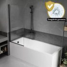 HD Leo Black 70x140 kihajtható 1 szárnyú kádparaván