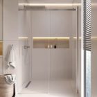 HD Neptun+ 140x195 cm, 140 cm széles toló zuhanyajtó 8 mm vastag vízlepergető biztonsági üveggel, krómozott elemekkel, 195 cm magas