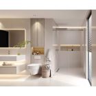 HD Neptun+ 140x195 cm, 140 cm széles toló zuhanyajtó 8 mm vastag vízlepergető biztonsági üveggel, krómozott elemekkel, 195 cm magas