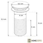 HD fényes arany click-clack leeresztő szelep, túlfolyó nélküli mosdóhoz