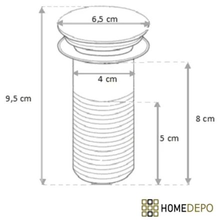 HD fényes arany click-clack leeresztő szelep, túlfolyó nélküli mosdóhoz