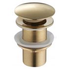 HD fényes arany click-clack leeresztő szelep, túlfolyó nélküli mosdóhoz