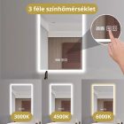 HD Pizzo 50x70 cm LED okostükör, páramentesítő funkcióval