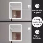 HD Pizzo 50x70 cm LED okostükör, páramentesítő funkcióval