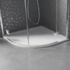 HD Marco White 90x90 SMC kompozit slim íves kőhatású zuhanytálca, 2,6 cm magas, szifonnal