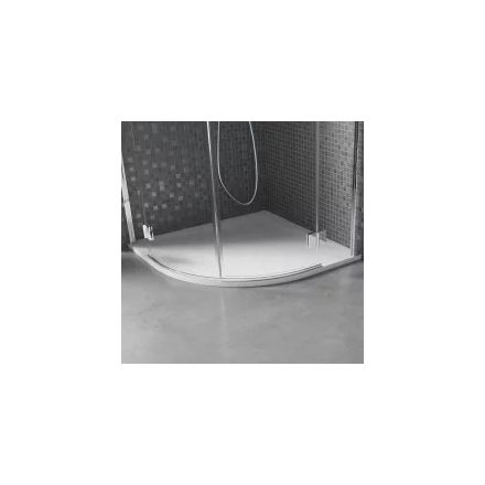 HD Marco White 90x90 SMC kompozit slim íves kőhatású zuhanytálca, 2,6 cm magas, szifonnal