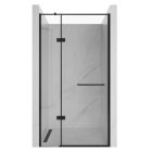 HD Valentin Black 120x195, 120 cm széles fix+nyíló zuhanyajtó 6 mm vastag vízlepergető biztonsági üveggel, fekete elemekkel, 195 cm magas