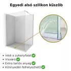 HD Arlo Walk-In zuhanyfal, 70x200 cm, 8 mm üveg, króm profil