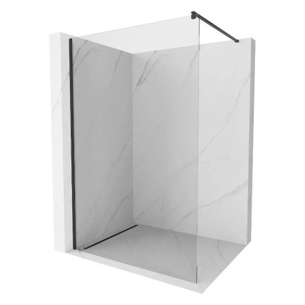 HD Arlo Black Walk-In zuhanyfal, 90x200 cm, 8 mm vastag vízlepergető biztonsági üveggel, 200 cm magas, fekete profillal és távtartóval