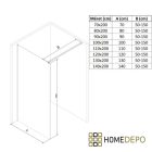 HD Arlo Walk-In zuhanyfal, 90x200 cm, 8 mm üveg, króm profil
