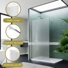HD Arlo Matt Walk-In zuhanyfal, 90x200 cm, 8 mm üveg, króm profil