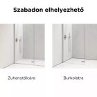 HD Arlo Matt Walk-In zuhanyfal, 90x200 cm, 8 mm üveg, króm profil