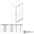 HD Dante Black 130x195 cm toló zuhanyajtó