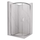 HD Elio 90x90 íves két tolóajtós zuhanykabin 6 mm vastag vízlepergető biztonsági üveggel, krómozott elemekkel, 190 cm magas