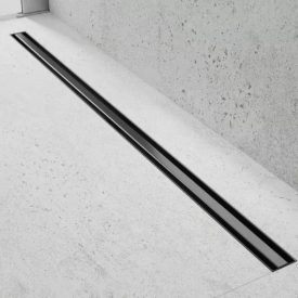   HD Mars Slim 06 Black 120 cm hosszú rozsdamentes acél komplett fekete zuhanyfolyóka