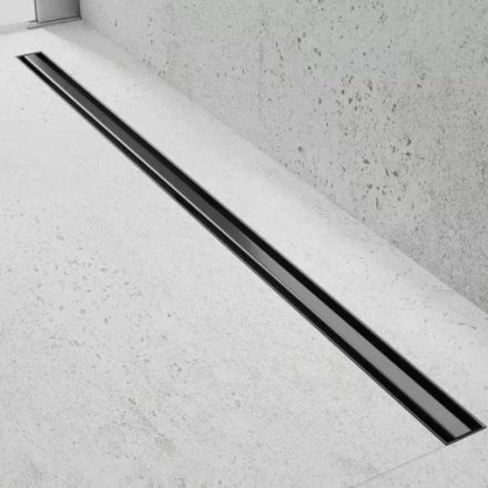 HD Mars Slim 06 Black 120 cm hosszú rozsdamentes acél komplett fekete zuhanyfolyóka