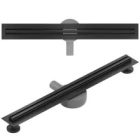 HD Mars Slim 06 Black 120 cm hosszú rozsdamentes acél komplett fekete zuhanyfolyóka