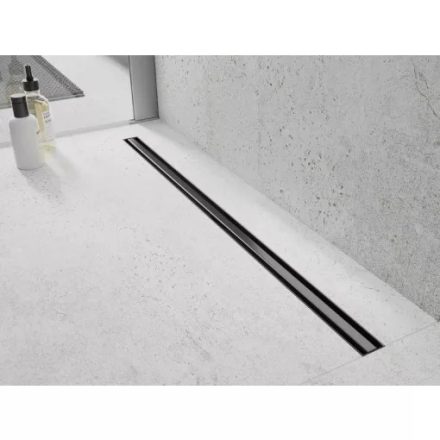 HD Mars Slim 06 Black 80 cm hosszú rozsdamentes acél komplett fekete zuhanyfolyóka