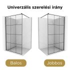 HD Oslo Black Walk-In zuhanyfal, 100x200 cm, 8 mm üveg, fekete profil