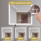 HD Pizzo 80x80 cm LED okostükör, páramentesítő funkcióval