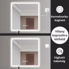 HD Pizzo 80x80 cm LED okostükör, páramentesítő funkcióval