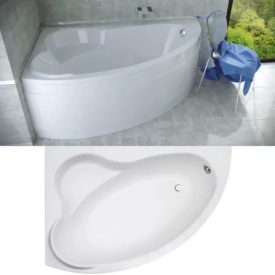   Besco ADA 140x90 balos aszimmetrikus íves akril sarokkád lábbal és előlappal