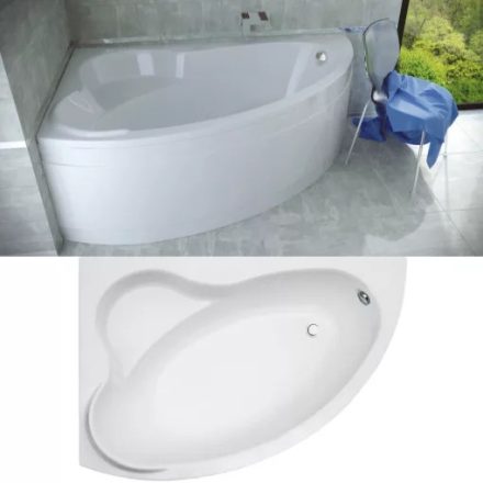 Besco ADA 140x90 balos aszimmetrikus íves akril sarokkád lábbal és előlappal