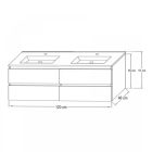 Porto 120 alsó fürdőszoba bútor mosdóval sonoma tölgy színben